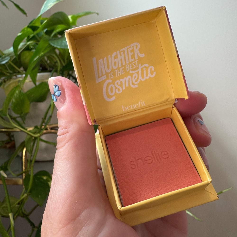 Benefit Shellie Warm Seashell Pink Blush Mini 2.5g Soft Shimmer Powder Blush NEW